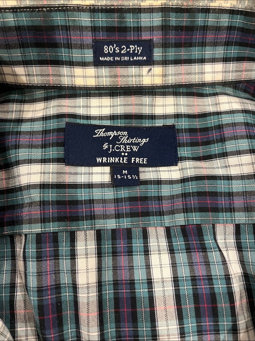 Thompson Shirtings x J. Crew Green and Blue Plaid Button-Down Shirt